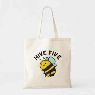 Hive Five Funny High Five Bee Pun  Tote Bag