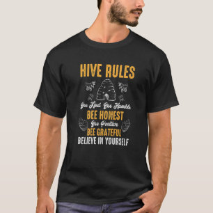 Hive Rules Bee Kind Bee Humble  Bee Pun T-Shirt