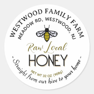Hive to Home Honey Label with Bee