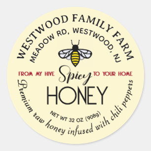 HIVE to HOME Hot Honey Label Bee Spicy Chili