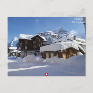 Hiver à Mürren, Suisse Carte postale