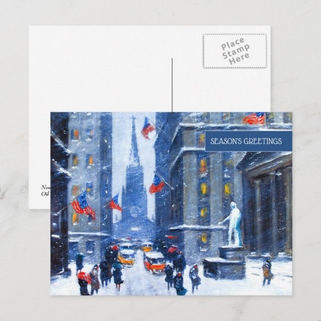 Hiver à New York. Cartes postales de Noël (Devant / Derrière)