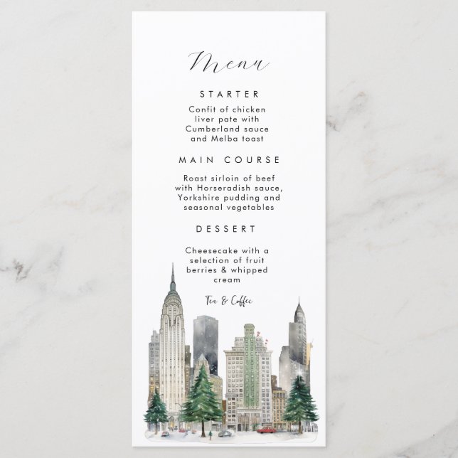 hiver à New York Flat Menu (Devant)