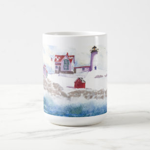 Hiver à Nubble LIghthouse Maine Mug