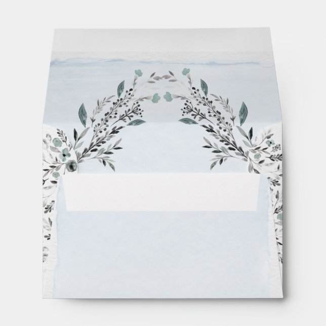 Hiver Berry Floral Wreath Holiday Enveloppe (Dos (Bas))