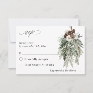 Hiver Blanc Floral & Pin no Repas RSVP