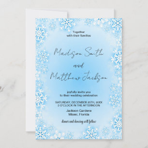 Hiver Blue Neige Mariage Invitations