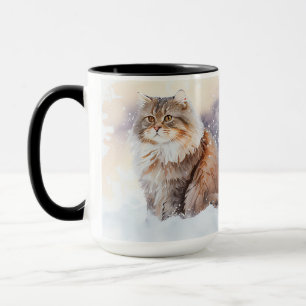 Hiver Brown Et Blanc Maine Coon Tabby Chat Mug