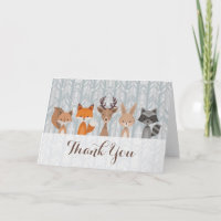 Hiver Carte de remerciements des animaux des bois