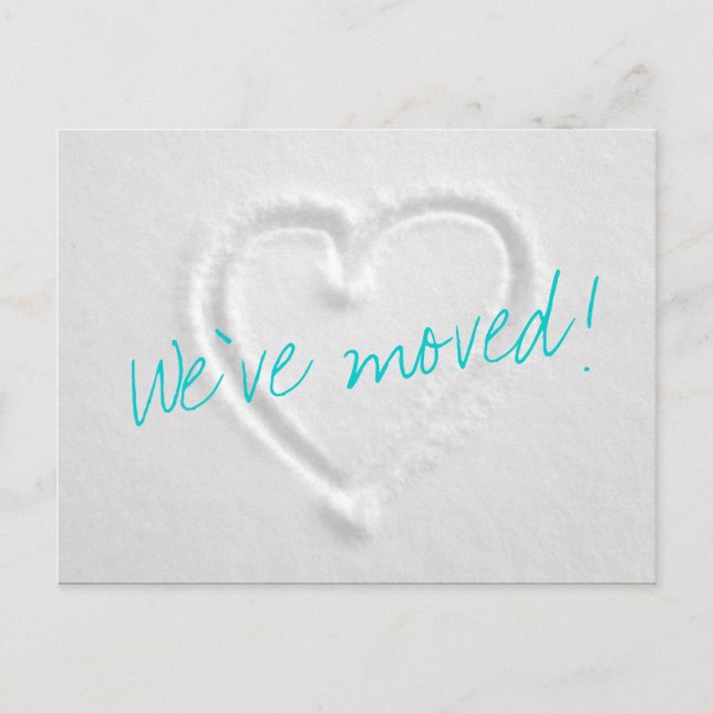 Hiver Cartes postales avec coeur tiré dans la neig (Devant)