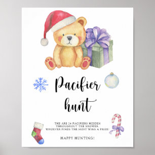 Hiver - chasse au pouce bébé affiche de jeu pour b