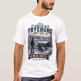 Hiver dans Fryeburg Snow Trail Co. T-Shirt pour ad