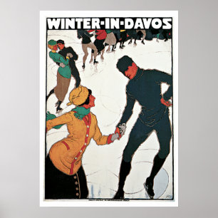 Hiver en affiche de Vintage voyage de Davos