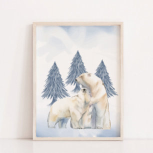 Hiver Famille Ours polaire Artique Nourriture Déco
