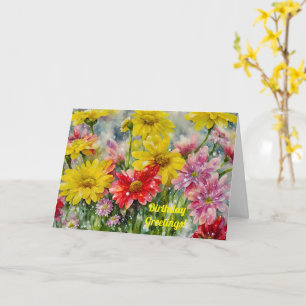 hiver Fleurs d'anniversaire neige Carte d'annivers