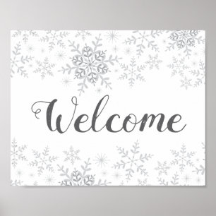 Hiver Flocon de neige Baby shower d'argent Affiche