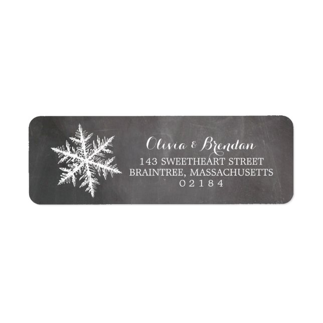 Hiver Froid Flammes de neige Chalkboard Adresse de (Devant)
