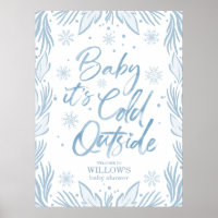 Hiver Frost Snowflake Baby shower Accueil Poster