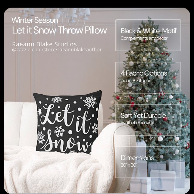 Hiver Laissez la Neige Coussin Carré à Jeter (Créateur téléchargé)