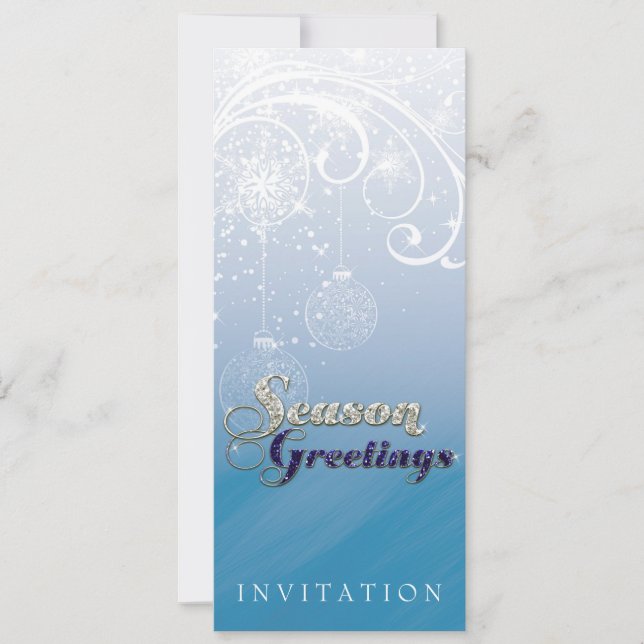 Hiver Lumière Étincelle Fête Invitation (Devant)