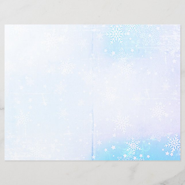 Hiver Magie Bleu Snow Scrapbook Page Papier (Devant)