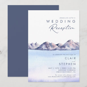 Hiver Mariage de montagne Réception invitation