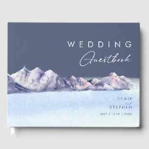 Hiver Mountain Soirée Mariage Livre d'invité