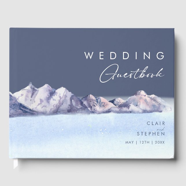 Hiver Mountain Soirée Mariage Livre d'invité (Recto)