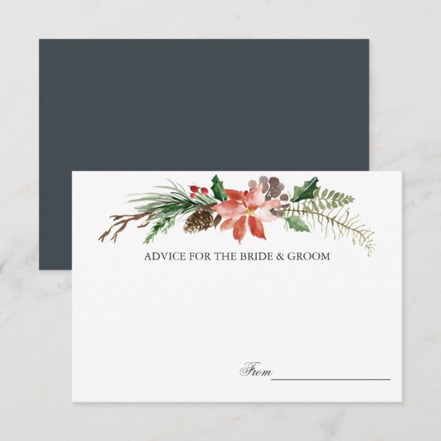 Hiver Mystique | Cartes de conseils pour mariage (Devant / Derrière)