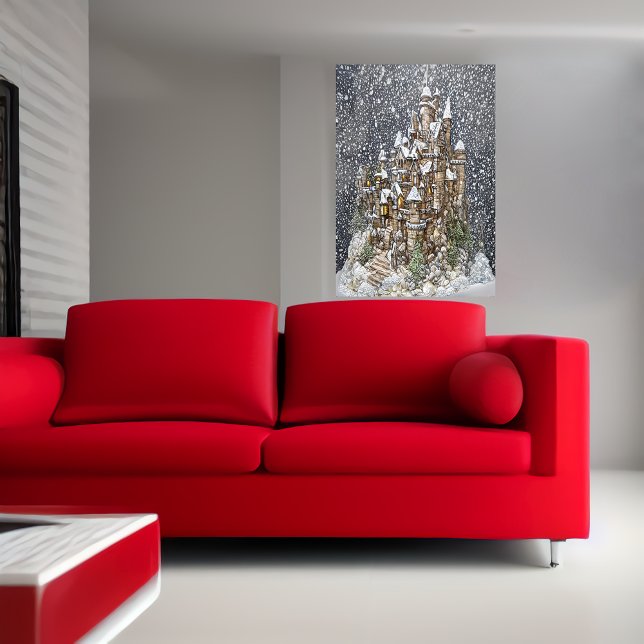 Hiver, neige, château| AI Art Poster (Créateur téléchargé)