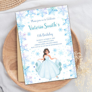 Hiver Neige Falk Princess Invitations d'anniversai