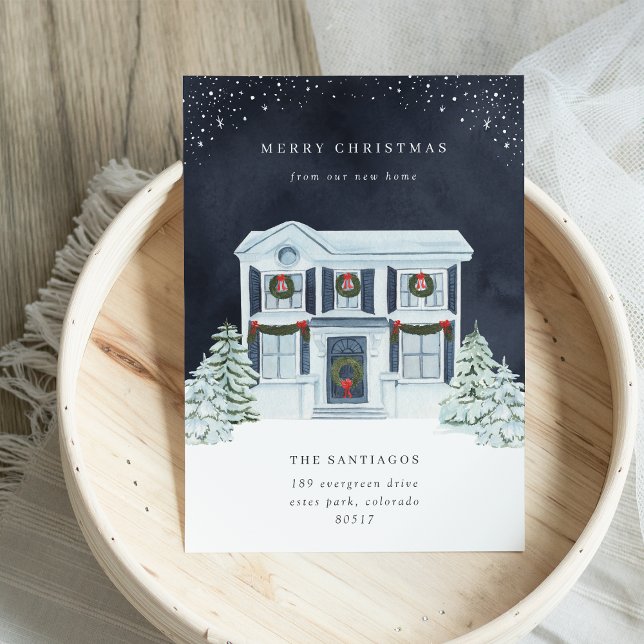 Hiver Nuit Vacances Faire-part de déménagement (Créateur téléchargé)