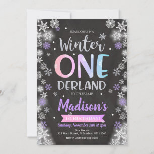Hiver ONE derland 1er anniversaire Invitation