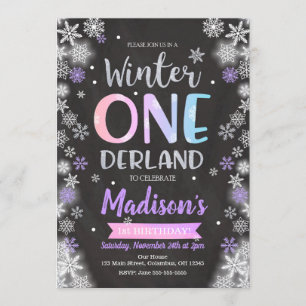 Hiver ONE derland 1er Anniversaire Invitation
