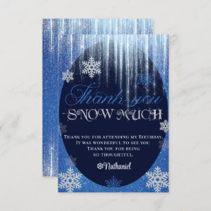 Hiver ONE derland Blue Flat Carte de remerciements