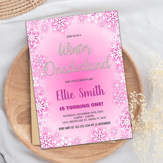 Hiver ONE derland Invitations d'anniversaire (Winter ONEderland Birthday Invitations)