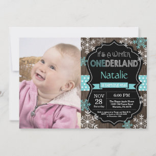 Hiver Onederland 1er Anniversaire Invitation