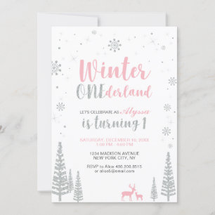 Hiver Onederland 1er Anniversaire Invitation - Fil