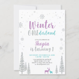 Hiver Onederland 1er Anniversaire Invitation - Fil