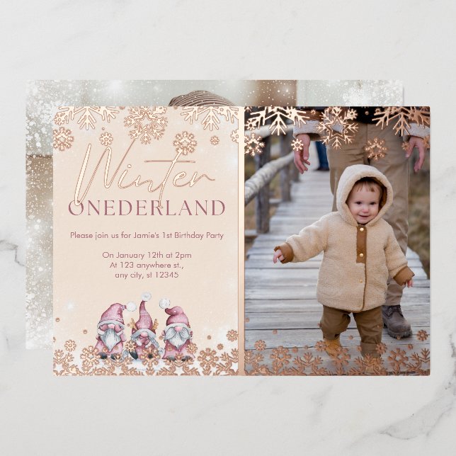 Hiver ONEderland 1er anniversaire invitations fill (Recto/Verso)