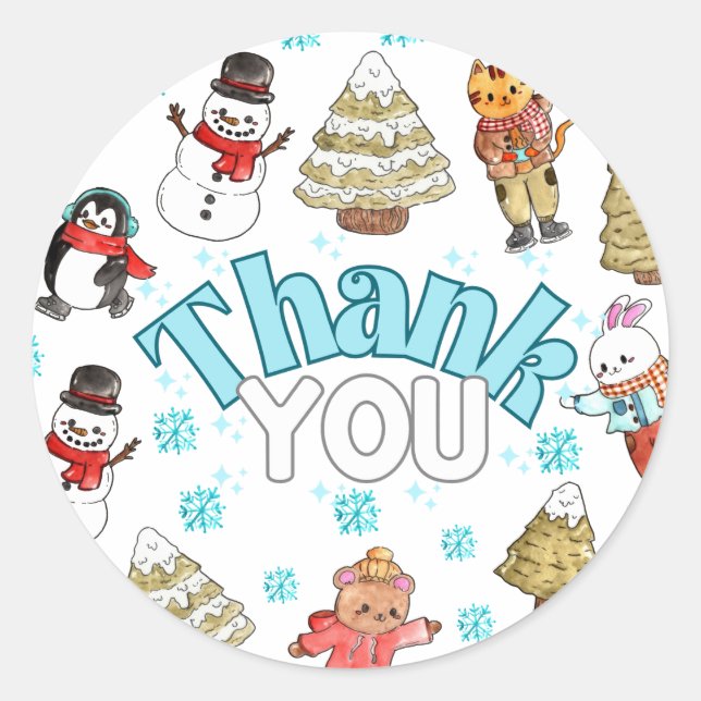 Hiver onederland anniversaire merci Sticker (Devant)