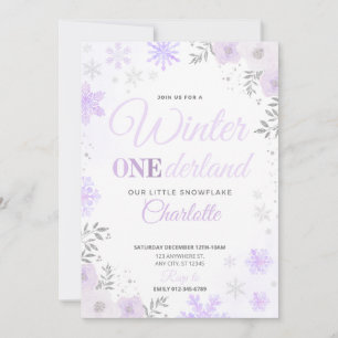 Hiver ONEderland Flocon Violet 1ère Invitation