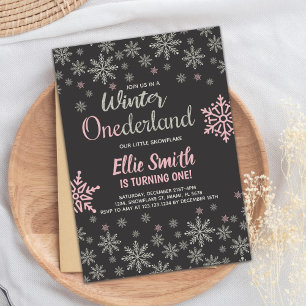 hiver Onederland Invitations d'anniversaire