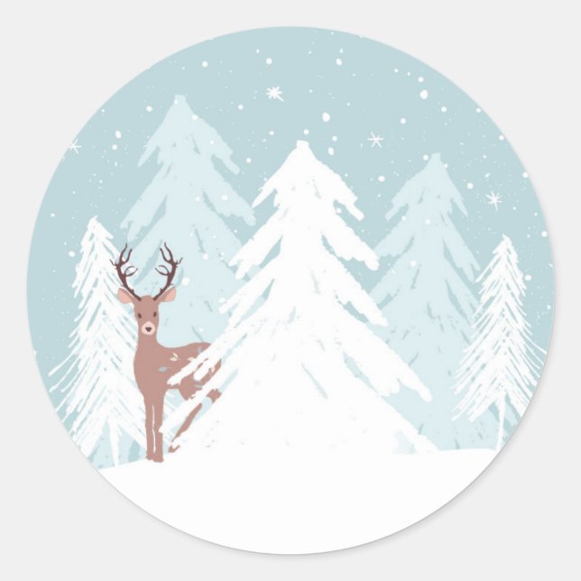 Hiver Onederland Premier Anniversaire Sticker Cerf (Devant)