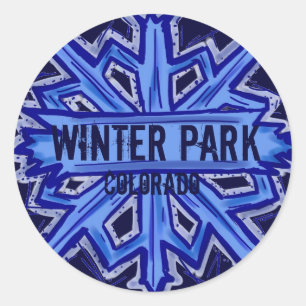 Hiver Park Colorado autocollants ronds