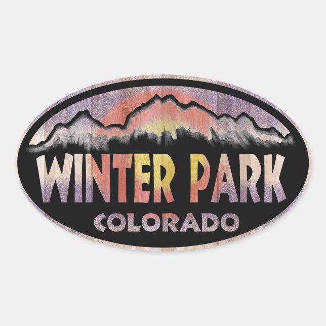Hiver Park Colorado drapeau ovales autocollants (Devant)