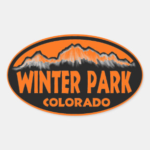 Hiver Park Colorado orange ovale stickers