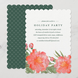 Hiver Peony Fête Invitation
