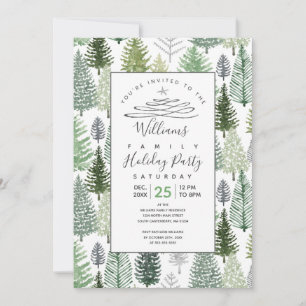 Hiver Pine Trees Fête Invitation