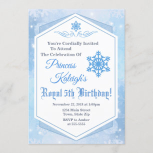 Hiver Princesse Anniversaire Invitation Reine des 